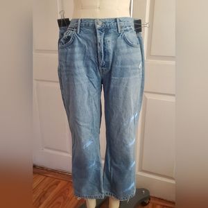 GRLFRND distressed ankle length denim jeans, Size 32